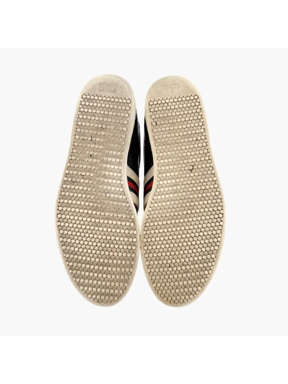 Gucci Low Top Sneakers EU 37 US 7 Navy Blue GG Monogram Impreme Logo Ace Shoe